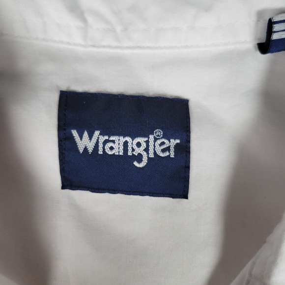 Wrangler Mens Western Snap Front Shirt White Long Sleeve 3X Big 71105WH - Picture 3 of 14